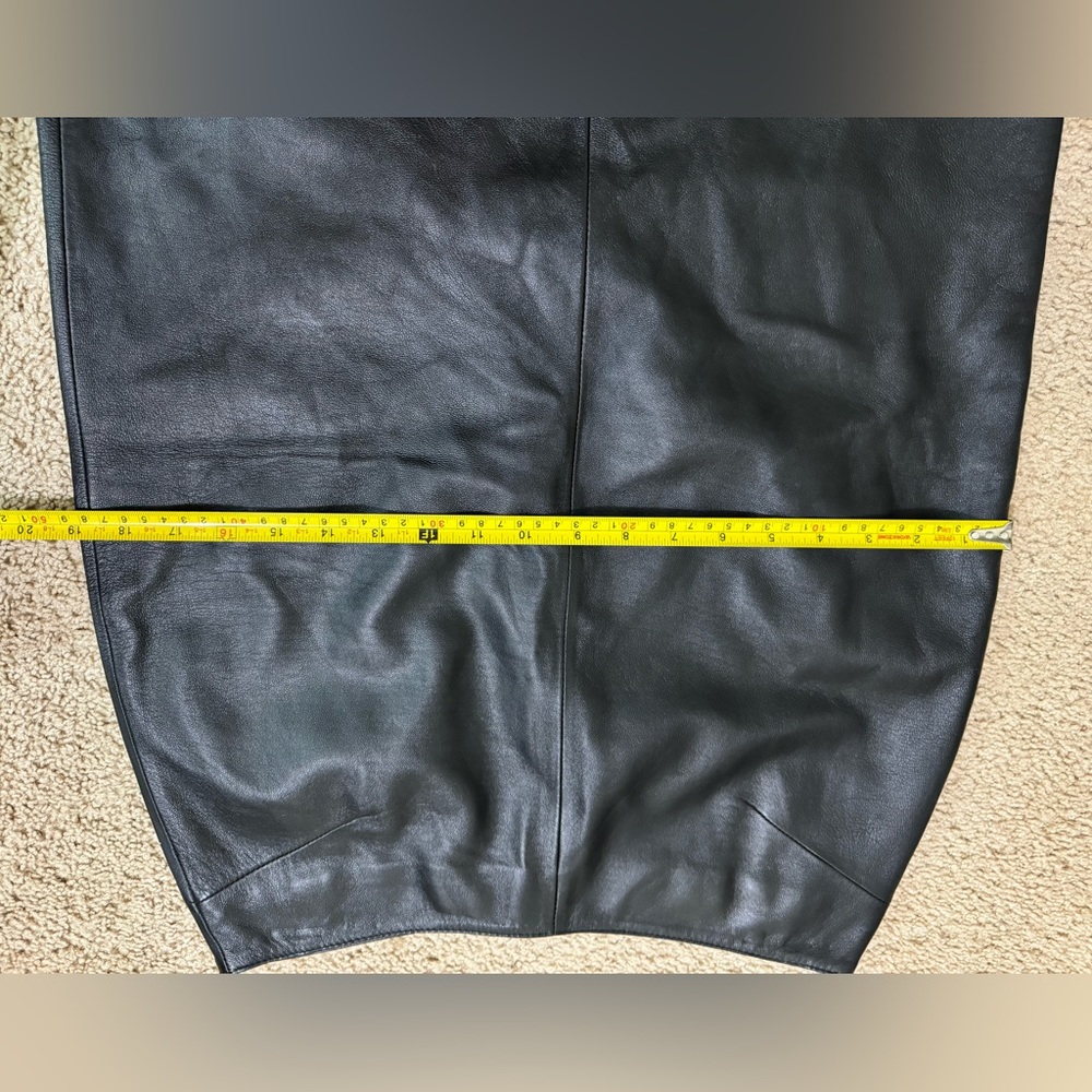 Wilsons Leather Pelle Studio Vintage Black Leather Pencil Skirt 8 - Picture 11 of 12